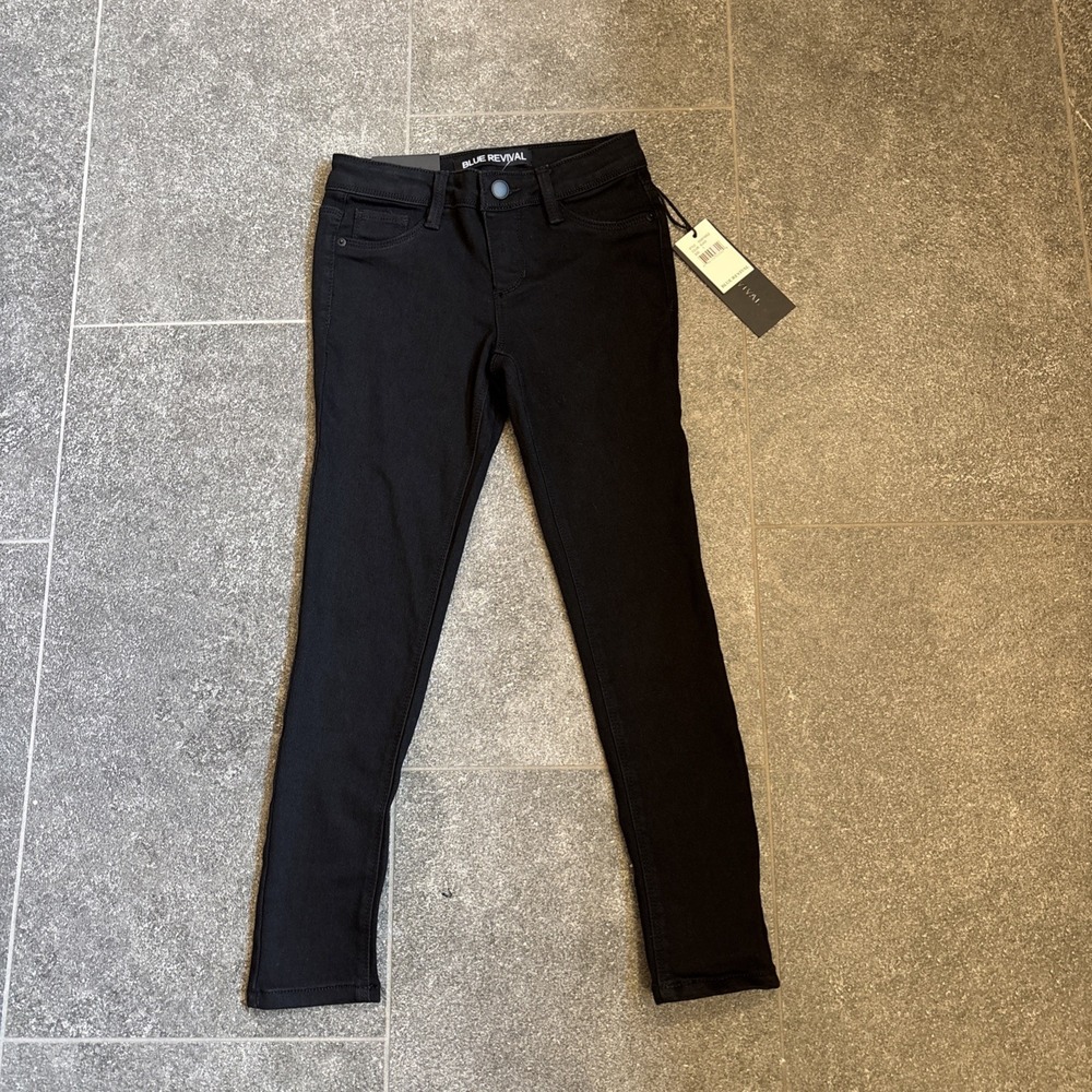 Blue Revival Jeans Kids Size 7 NWT Black